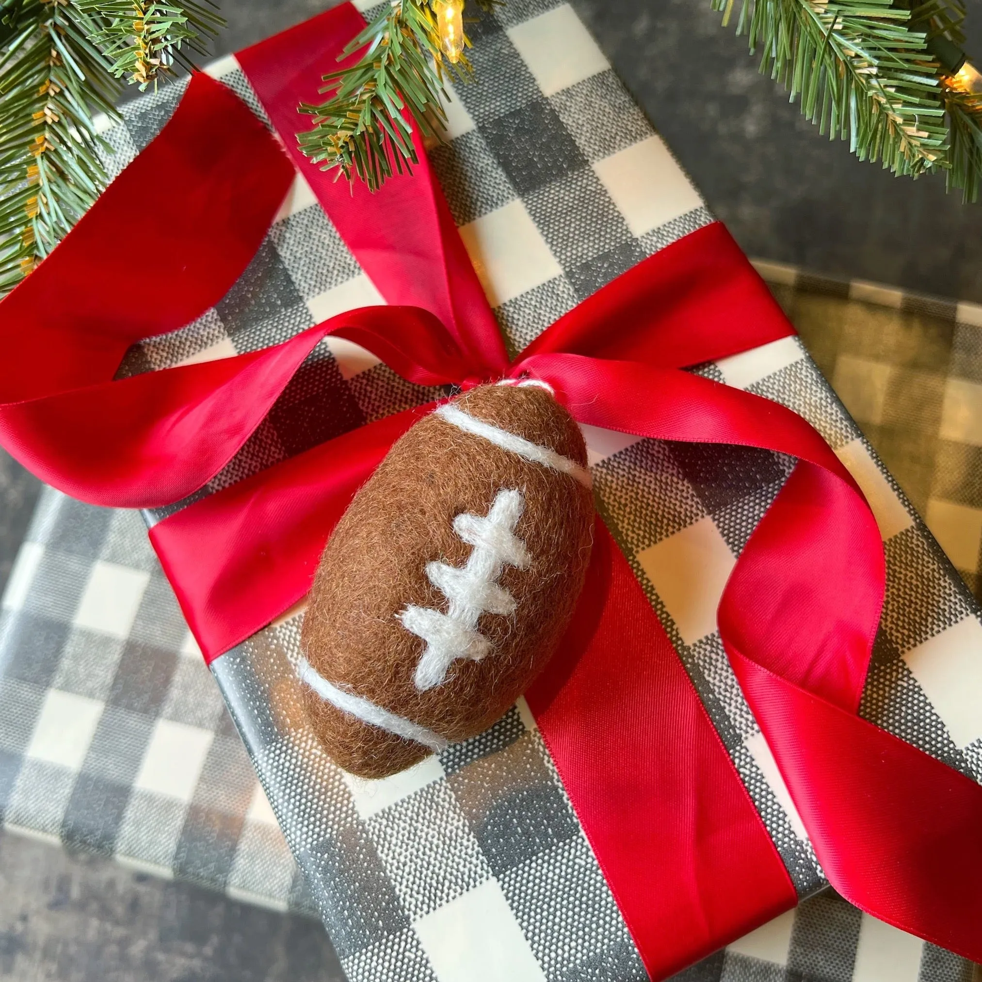 Football Ornament, Felt Wool