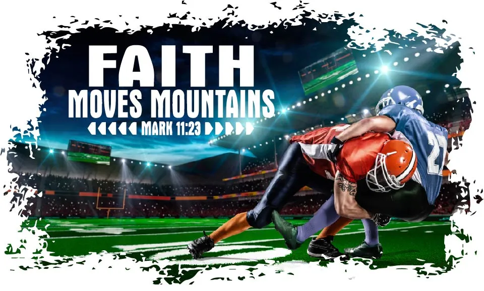 Football "Faith Moves Mountains" Tee