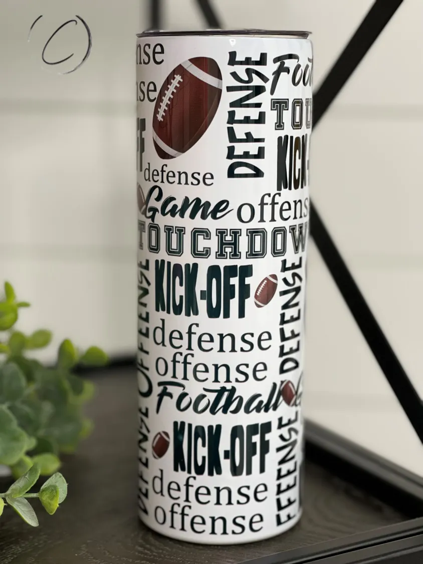 Football Terms 20oz Insulated Skinny Tumbler