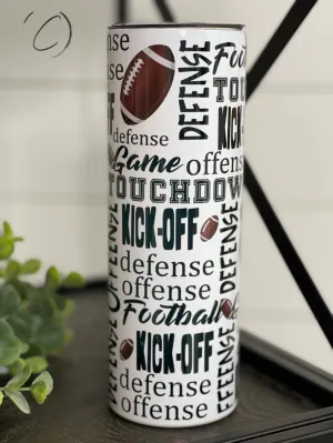 Football Terms 20oz Insulated Skinny Tumbler