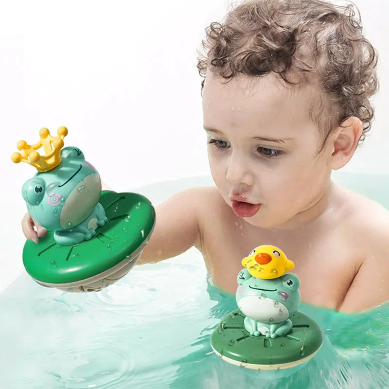 Frog Electric Spray Water Floating Rotation Bath Toys