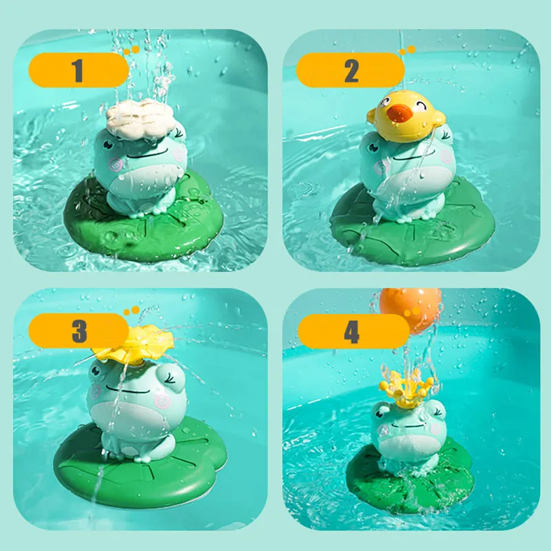 Frog Electric Spray Water Floating Rotation Bath Toys