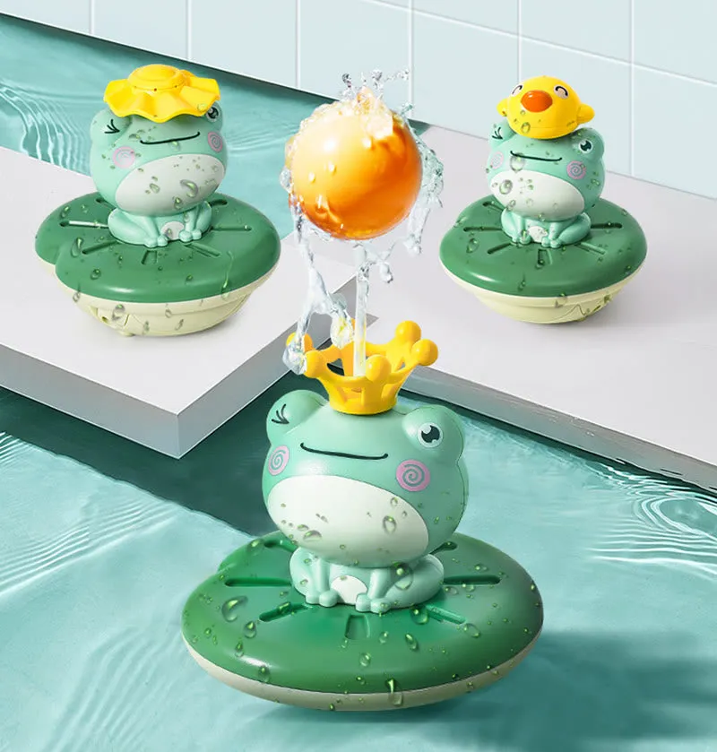 Frog Electric Spray Water Floating Rotation Bath Toys