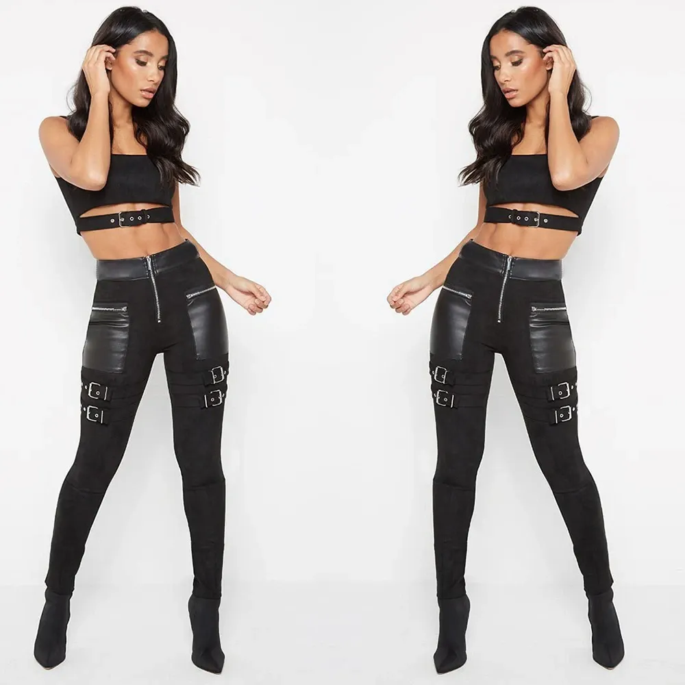 Funki Buys | Pants | Women's Gothic Punk Buckle Strap Pants