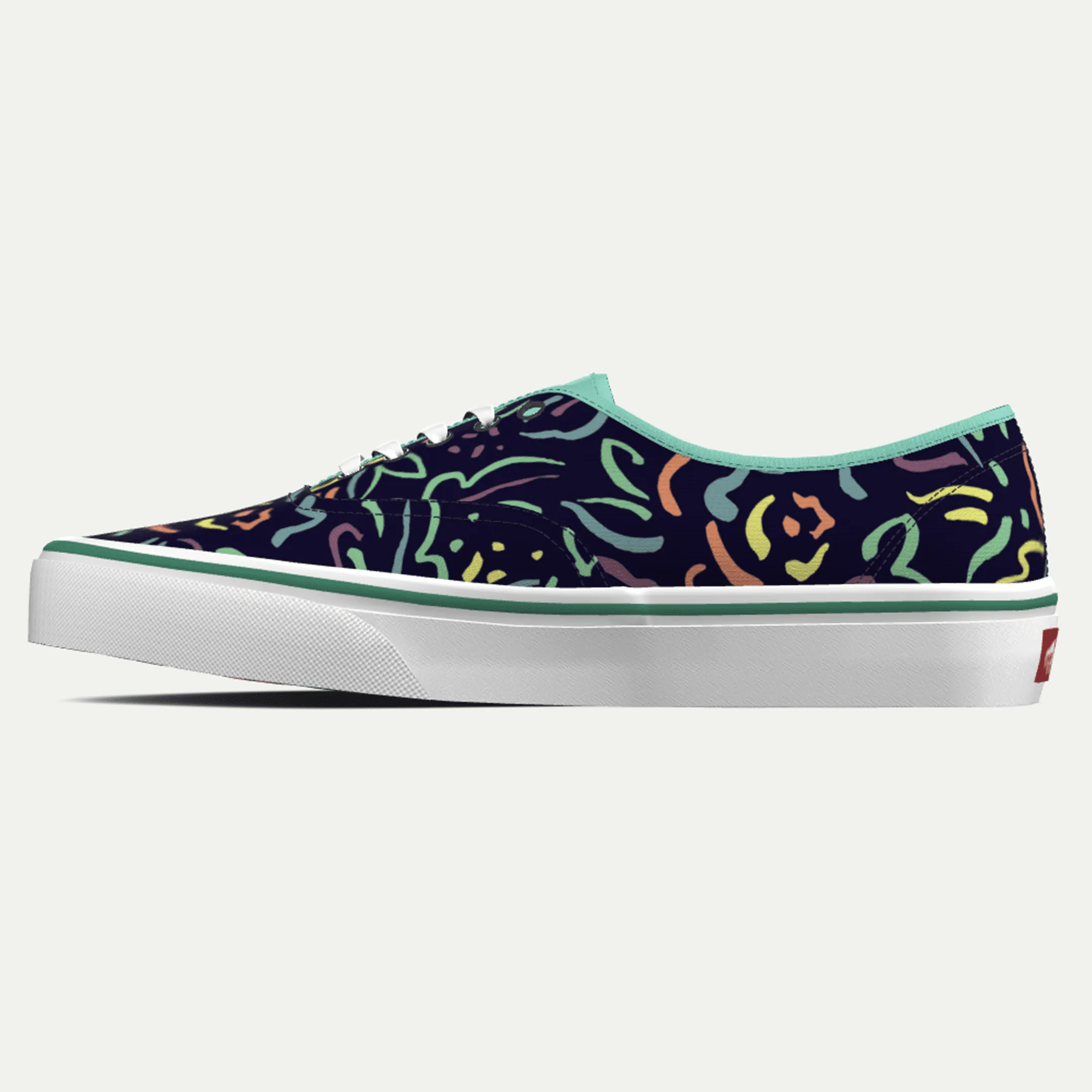 Funky Yeti x Vans Customs Authentic Shoes - Neon Tropics