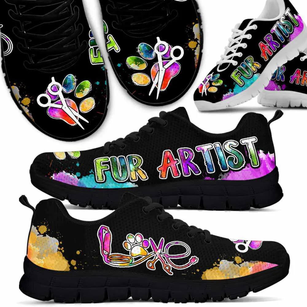 Fur Artist Colorful Watercolor Sneakers Shoes, Dog Print Shoes, Best Running Shoes, Unique Gifts For Dog Lovers