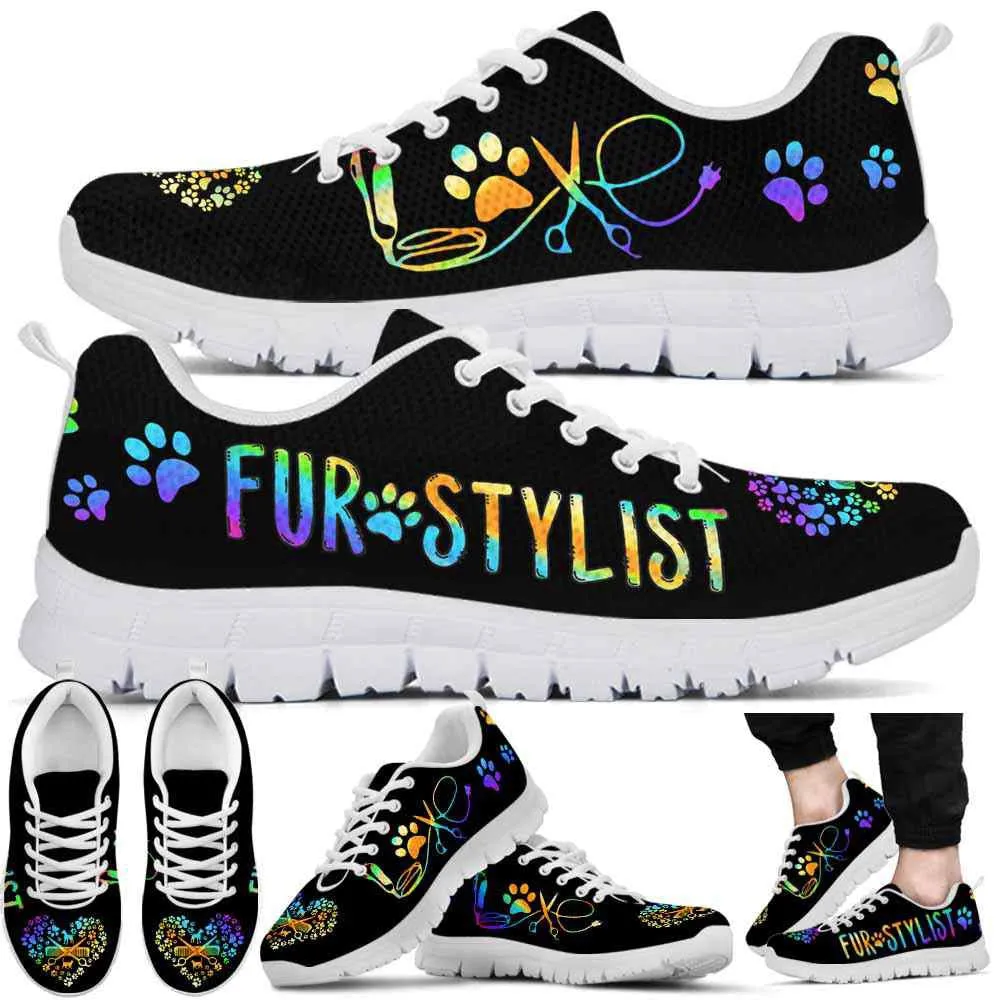 Fur Stylist Love Heart Sneakers Shoes, Dog Print Shoes, Best Running Shoes, Unique Gifts For Dog Lovers