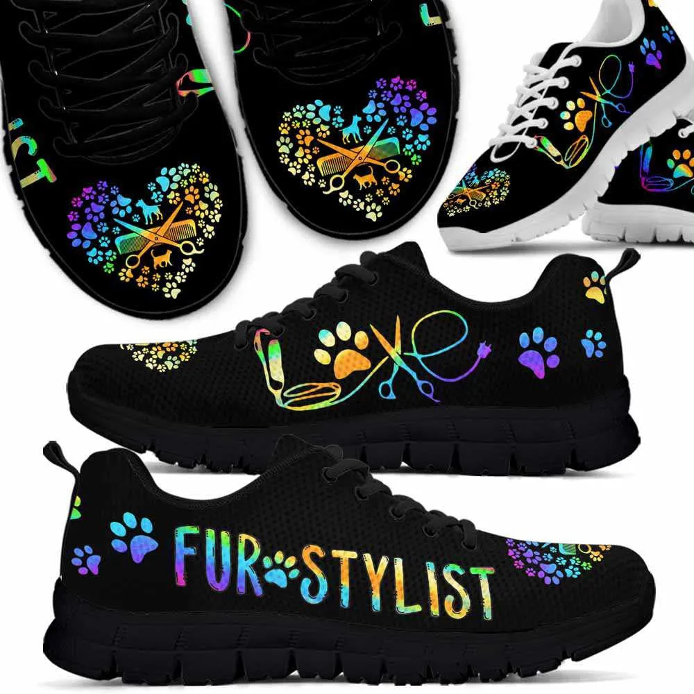 Fur Stylist Love Heart Sneakers Shoes, Dog Print Shoes, Best Running Shoes, Unique Gifts For Dog Lovers