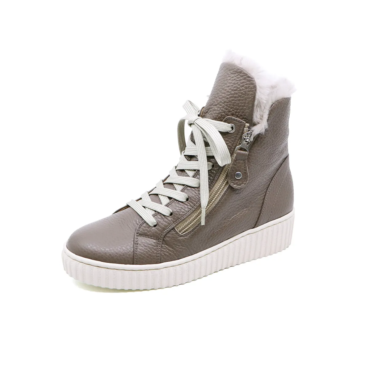 Fuyu Taupe Fur Sneaker Boots