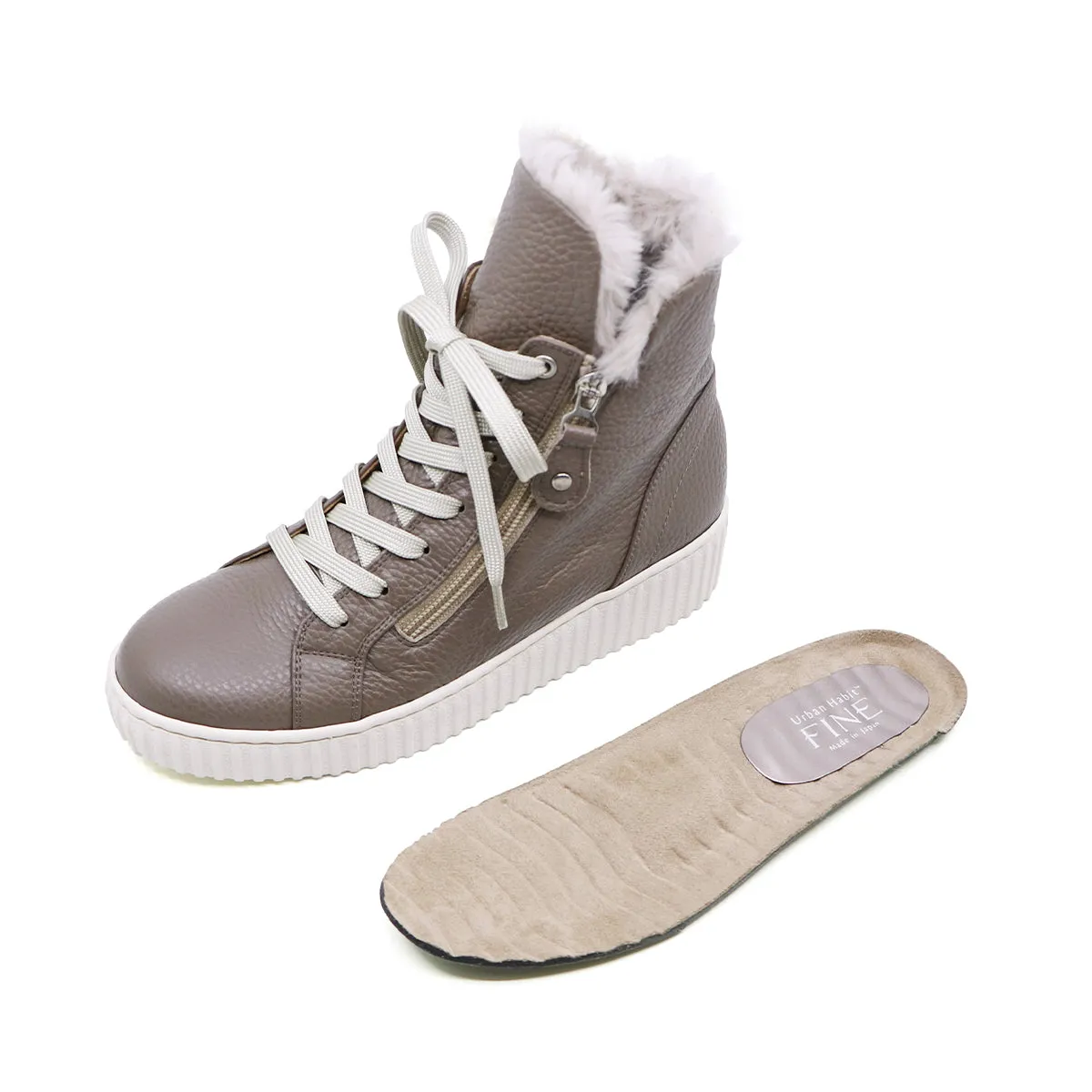 Fuyu Taupe Fur Sneaker Boots