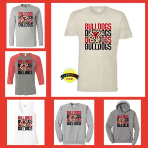 FZS Jr Bulldogs Repeating Football Design In Adult and Youth Tanks Tees And Sweatshirts