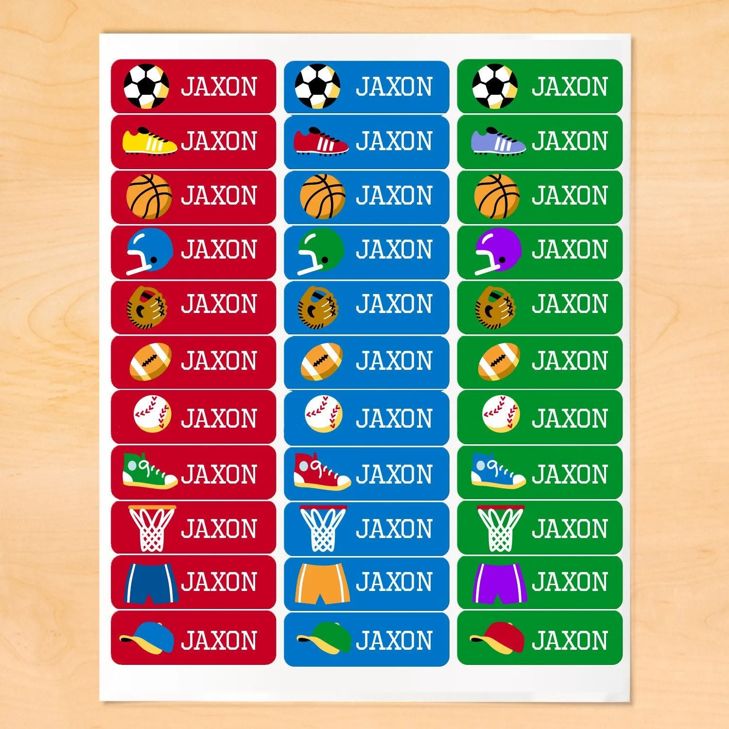 Game On Sports Personalized 33 CT Rectangle Waterproof Labels