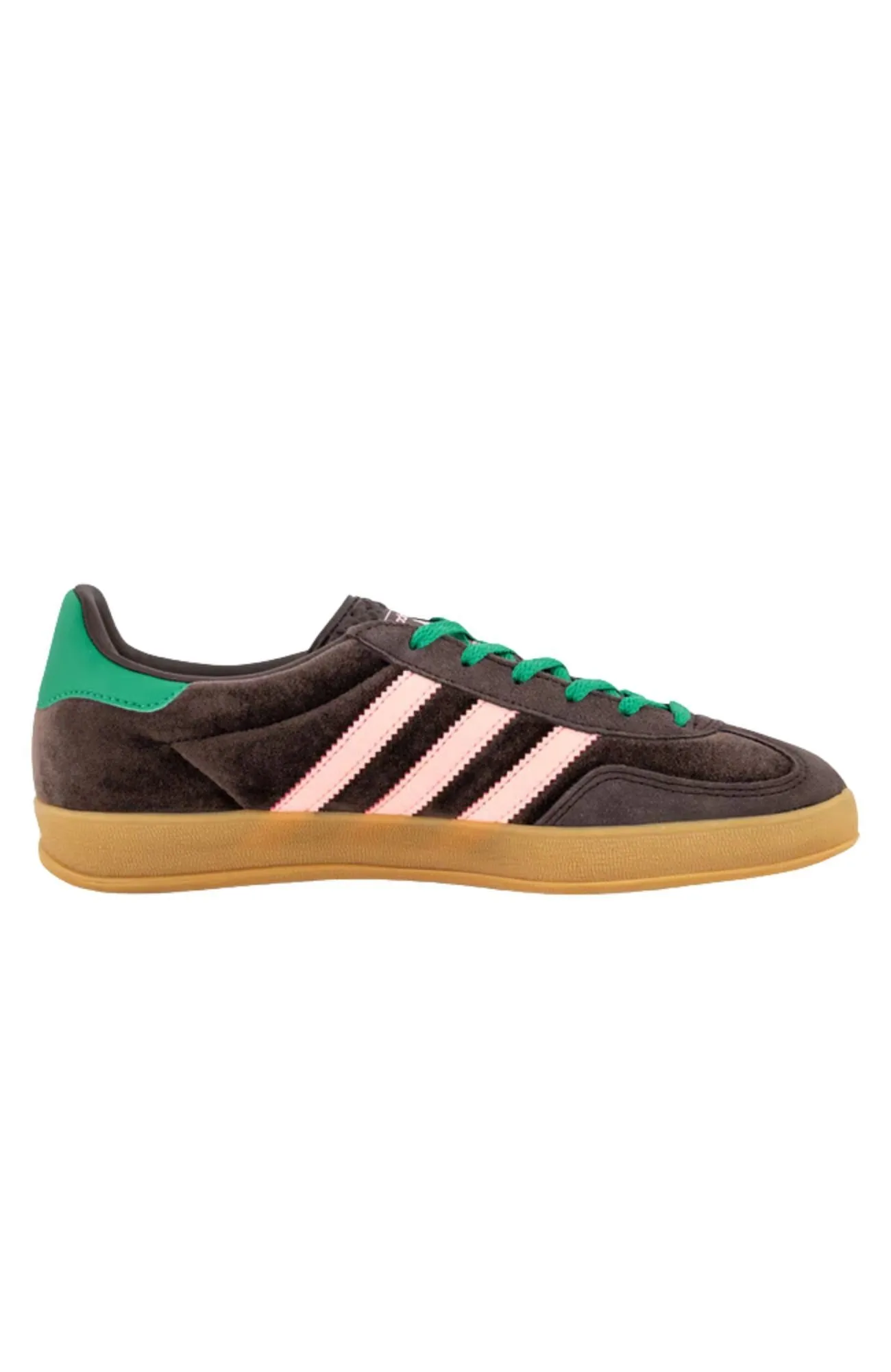 Gazelle Indoor W Dark Brown Glow Pink Court Green