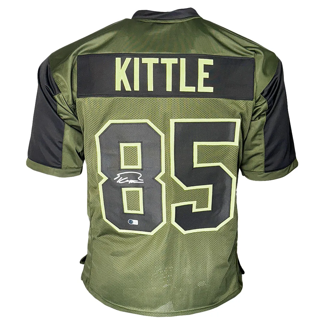 George Kittle Signed San Francisco Green Salute to Service Football Jersey (Beckett)