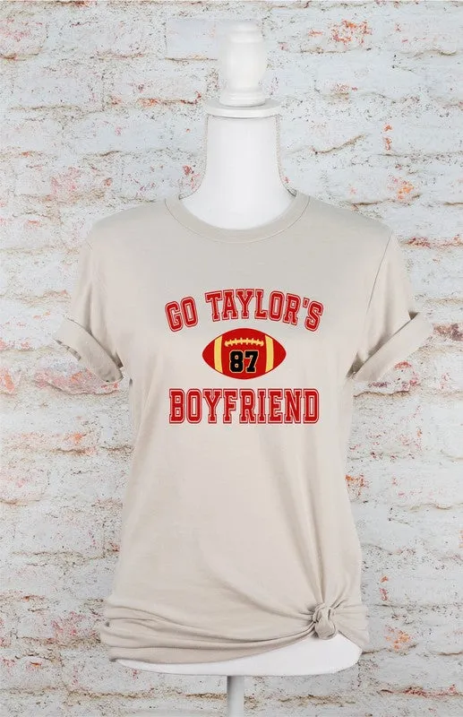 Go Taylor's Boyfriend Football Graphic Tee - FASHIONGO