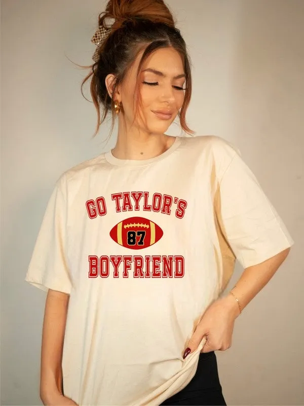 Go Taylor's Boyfriend Football Graphic Tee - FASHIONGO