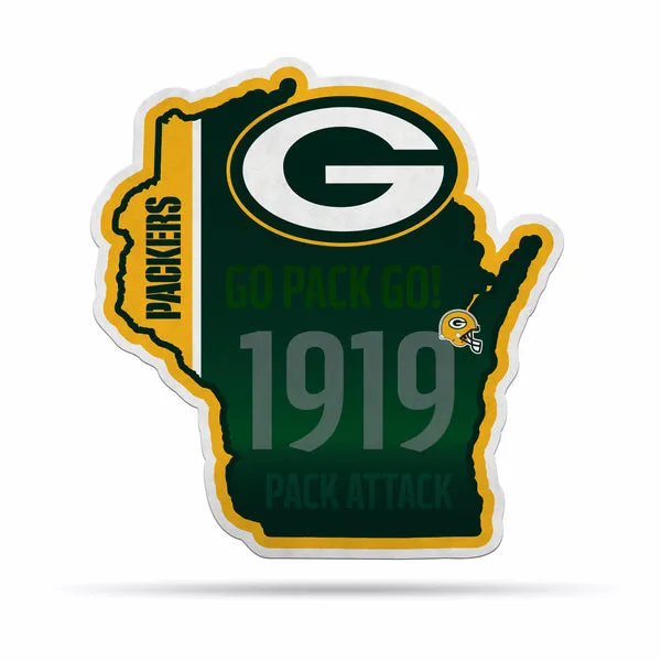 Green Bay Packers Wisconsin State Shape Cut Felt Pennant