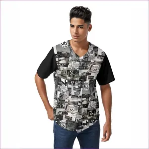 Greyed Streets Men's Short Sleeve Baseball Jersey