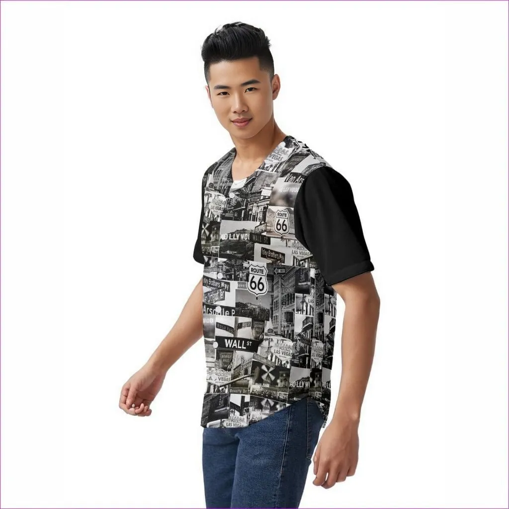 Greyed Streets Men's Short Sleeve Baseball Jersey