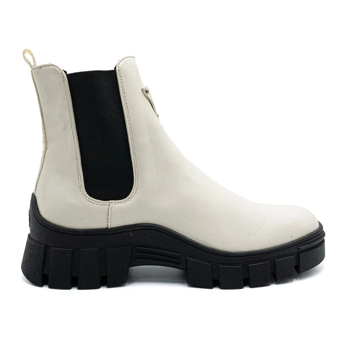 Guess Hestia Ankle Boots Leather White Colour For Women