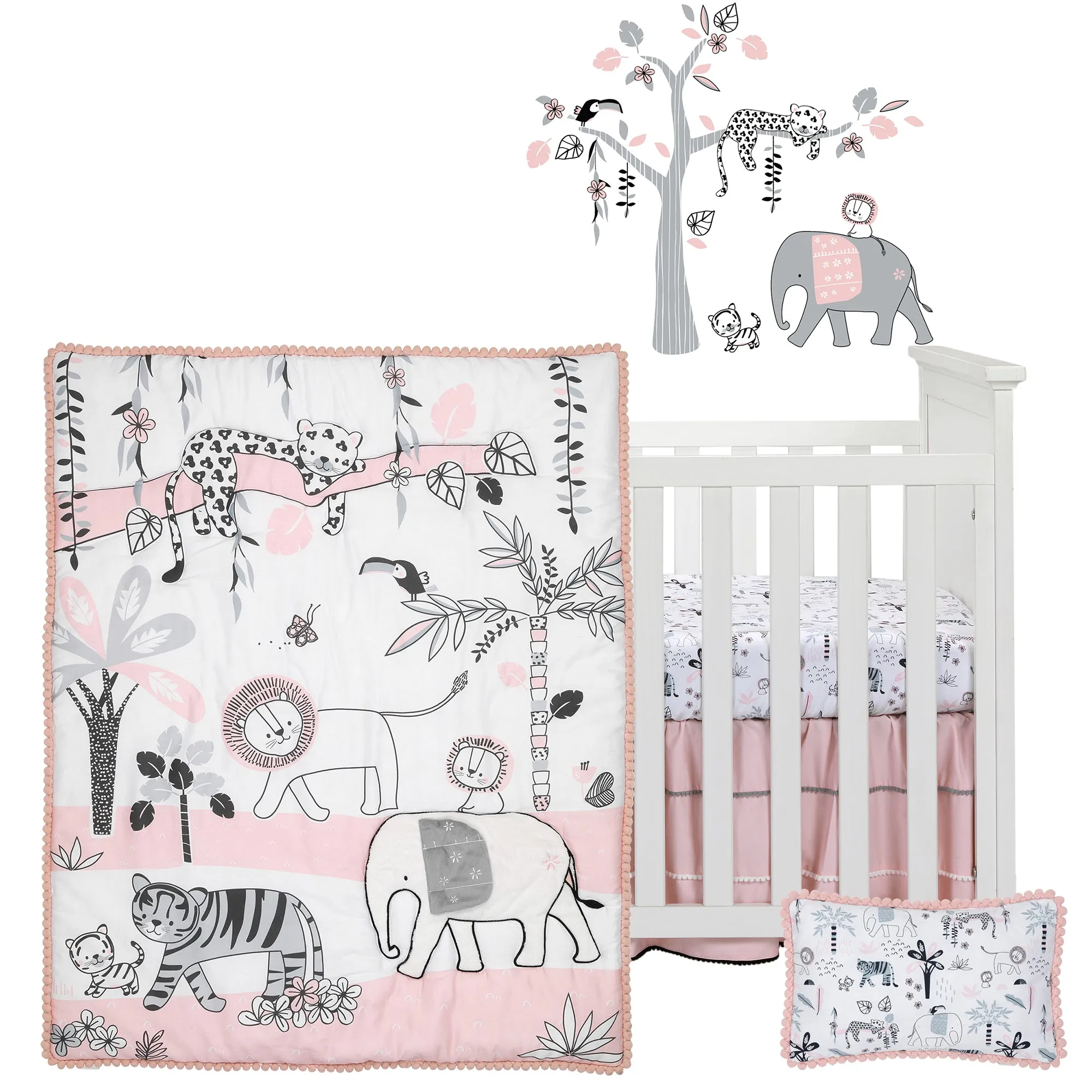 Happy Jungle 5-Piece Crib Bedding Set