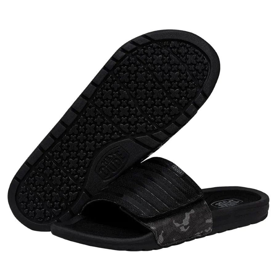 Hey Dude Phoenix Camo Total Black Slides