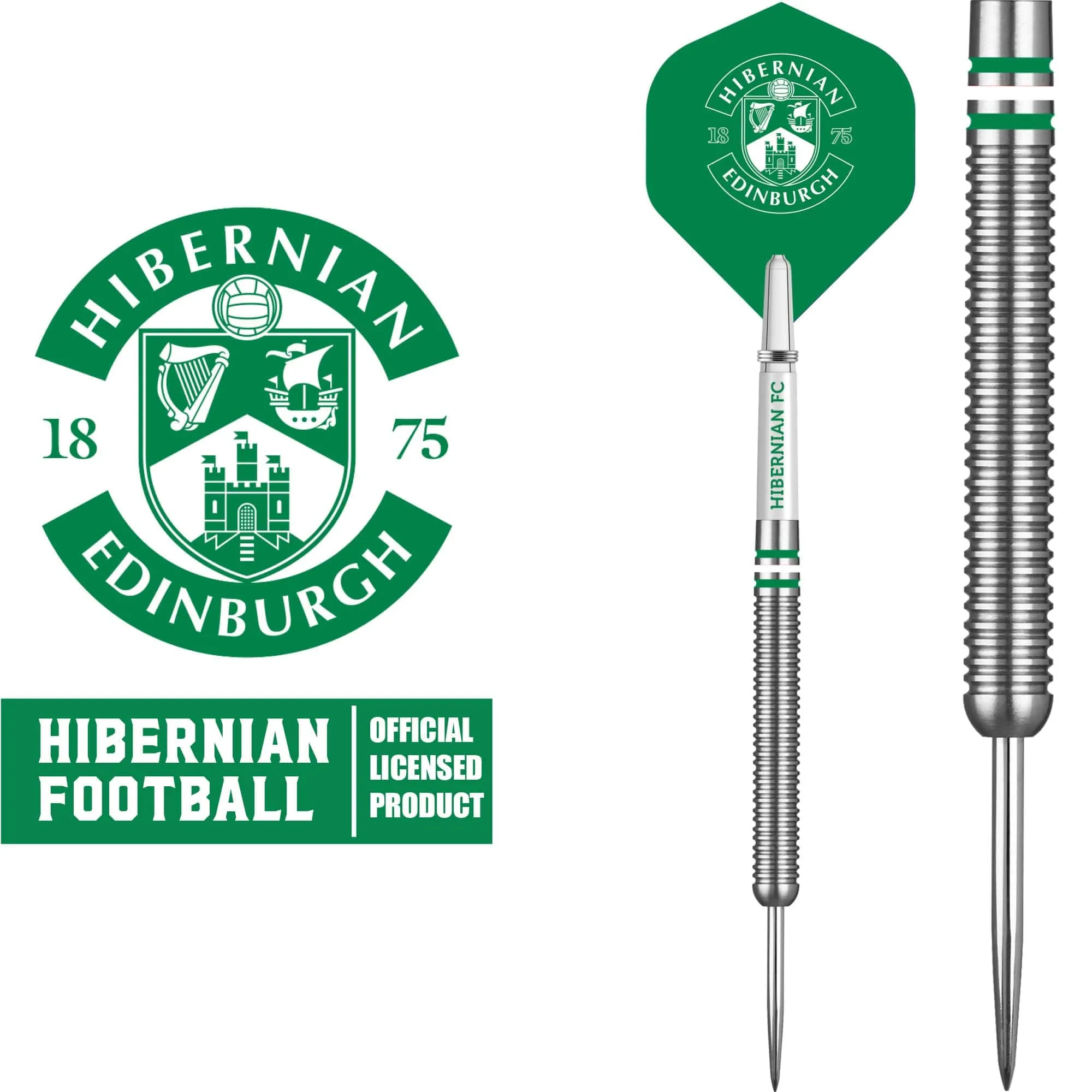 Hibernian FC - Official Licensed - Steel Tip Darts - Tungsten - 24g