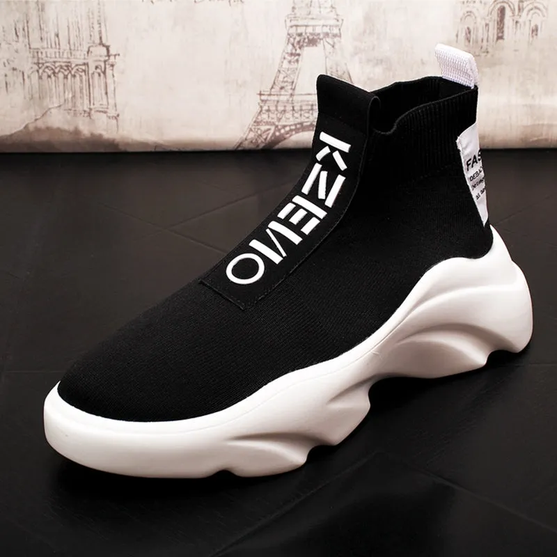 High Sock Breathable Printed Sneakers