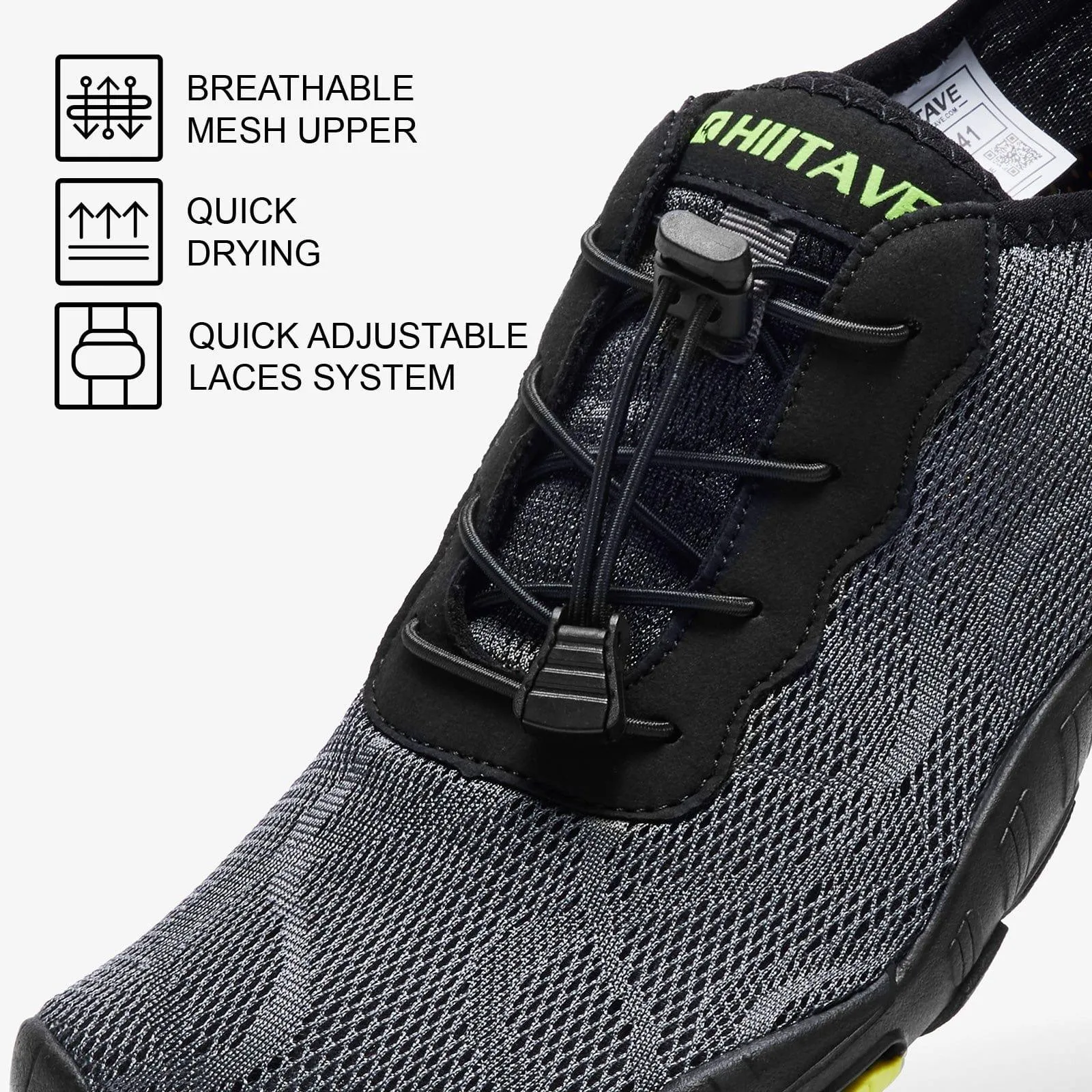 Hiitave Men's Barefoot Mesh Water Shoes