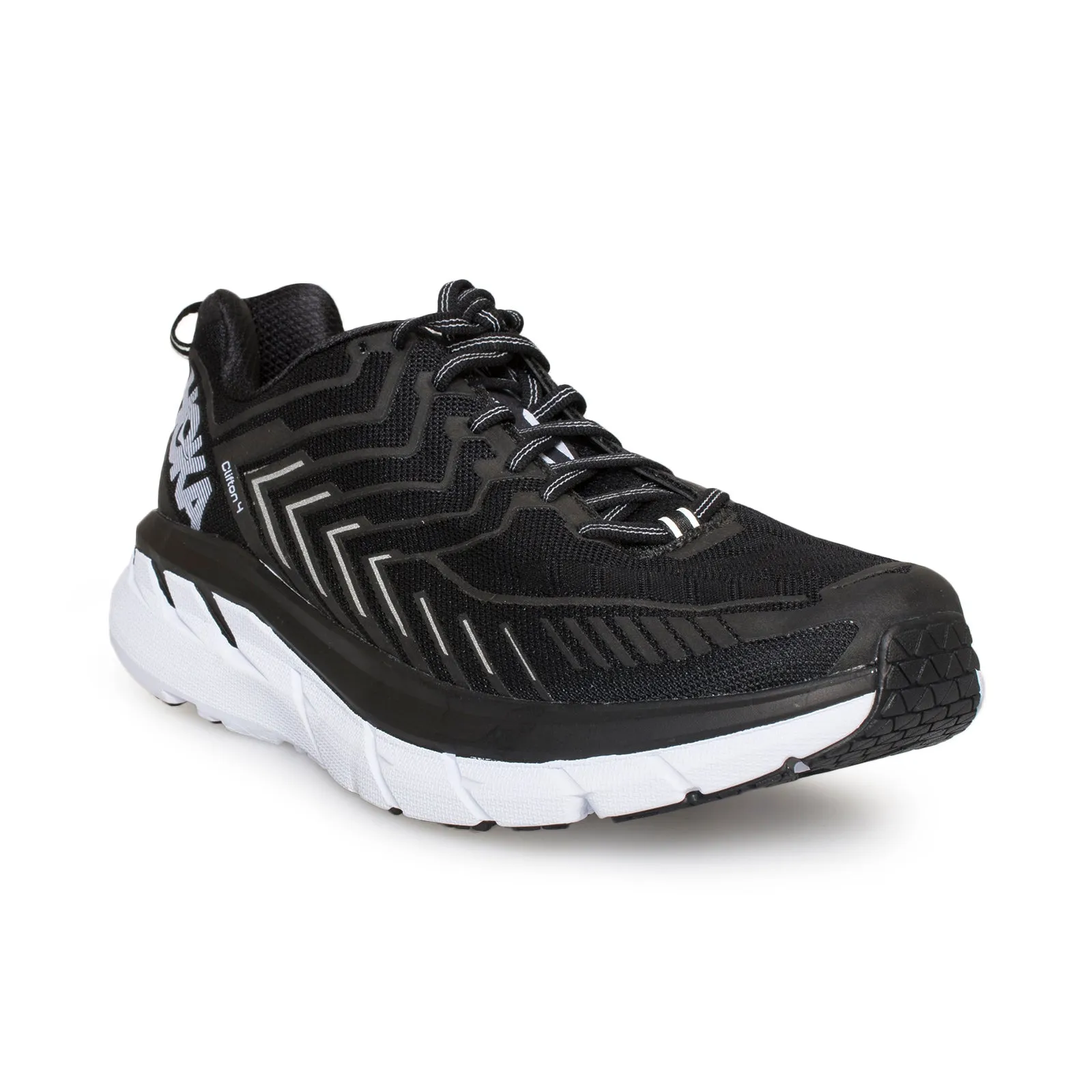 Hoka One One Clifton 4 Black / White Running Shoes - Men's