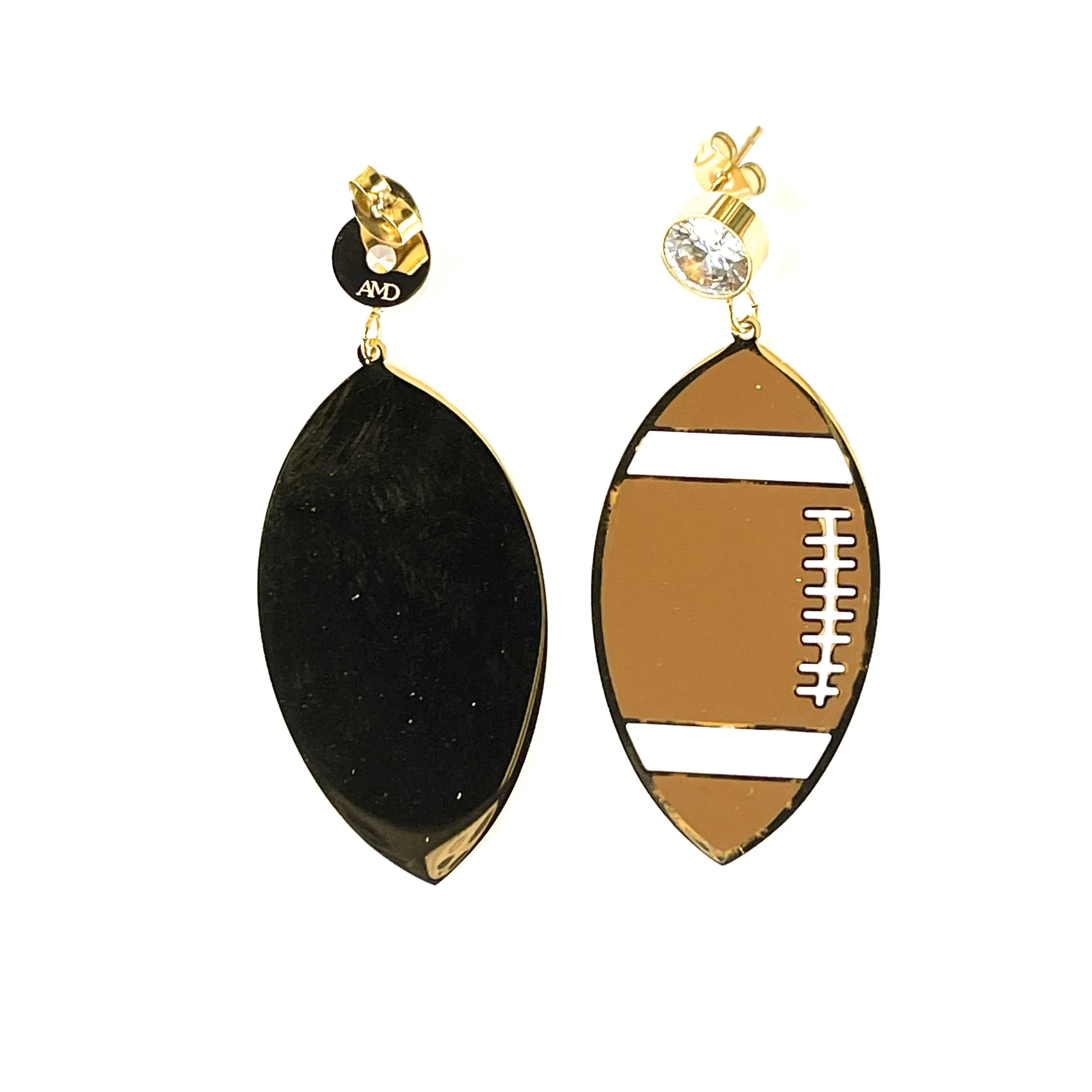 Hold Em Football Earrings