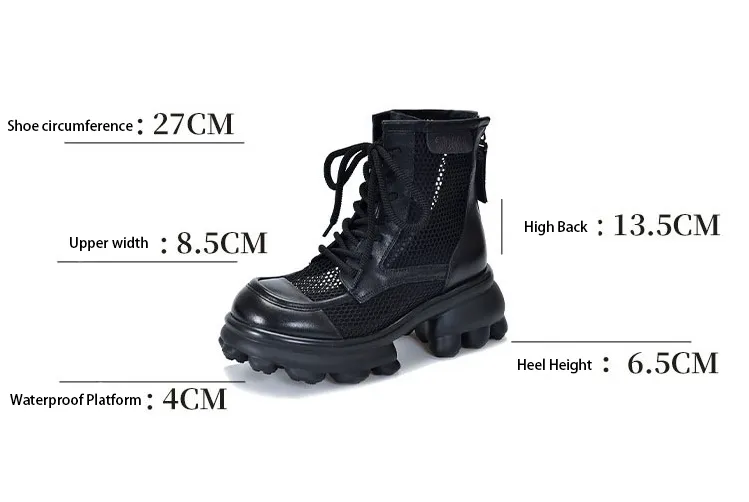 Hollow Thick-Soled Mesh Boots