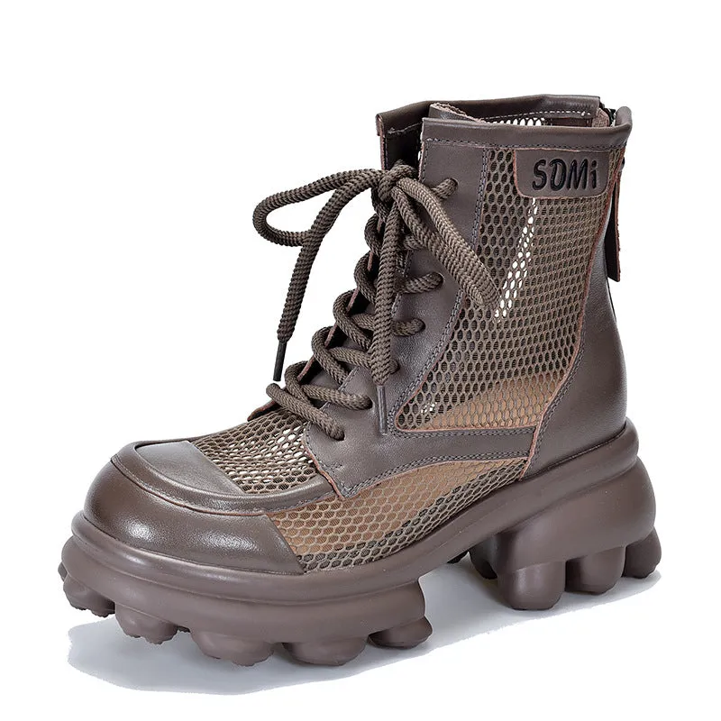 Hollow Thick-Soled Mesh Boots