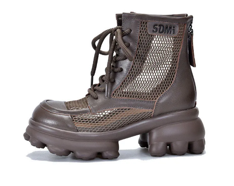 Hollow Thick-Soled Mesh Boots