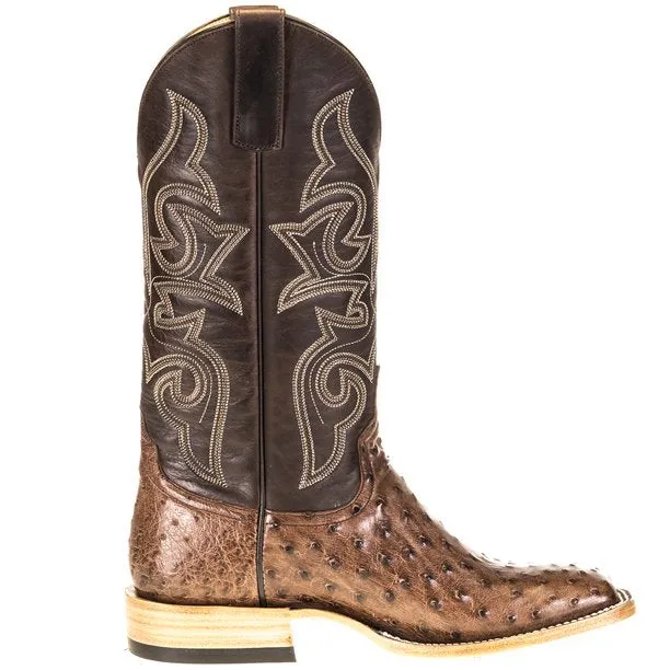 Horse Power Men's Top Hand Kango Full Quill Ostrich Chocolate Boot