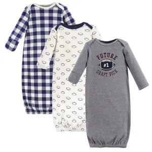 Hudson Baby Fleece Gowns, Football