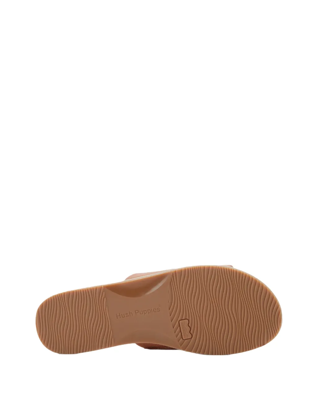 Hush Puppies Womens Paradise Slip On Leather Slides Dark Tan Sandals