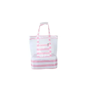 Insulated Cooler Beach Bag Hamptons Blush Pink