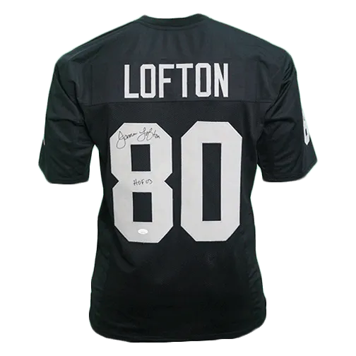 James Lofton Autographed pro style Football Jersey Black (Beckett) HOF Inscription Included