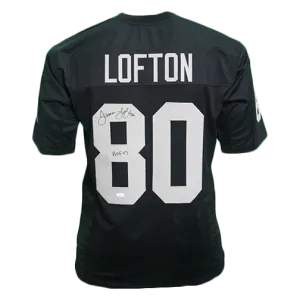 James Lofton Autographed pro style Football Jersey Black (Beckett) HOF Inscription Included