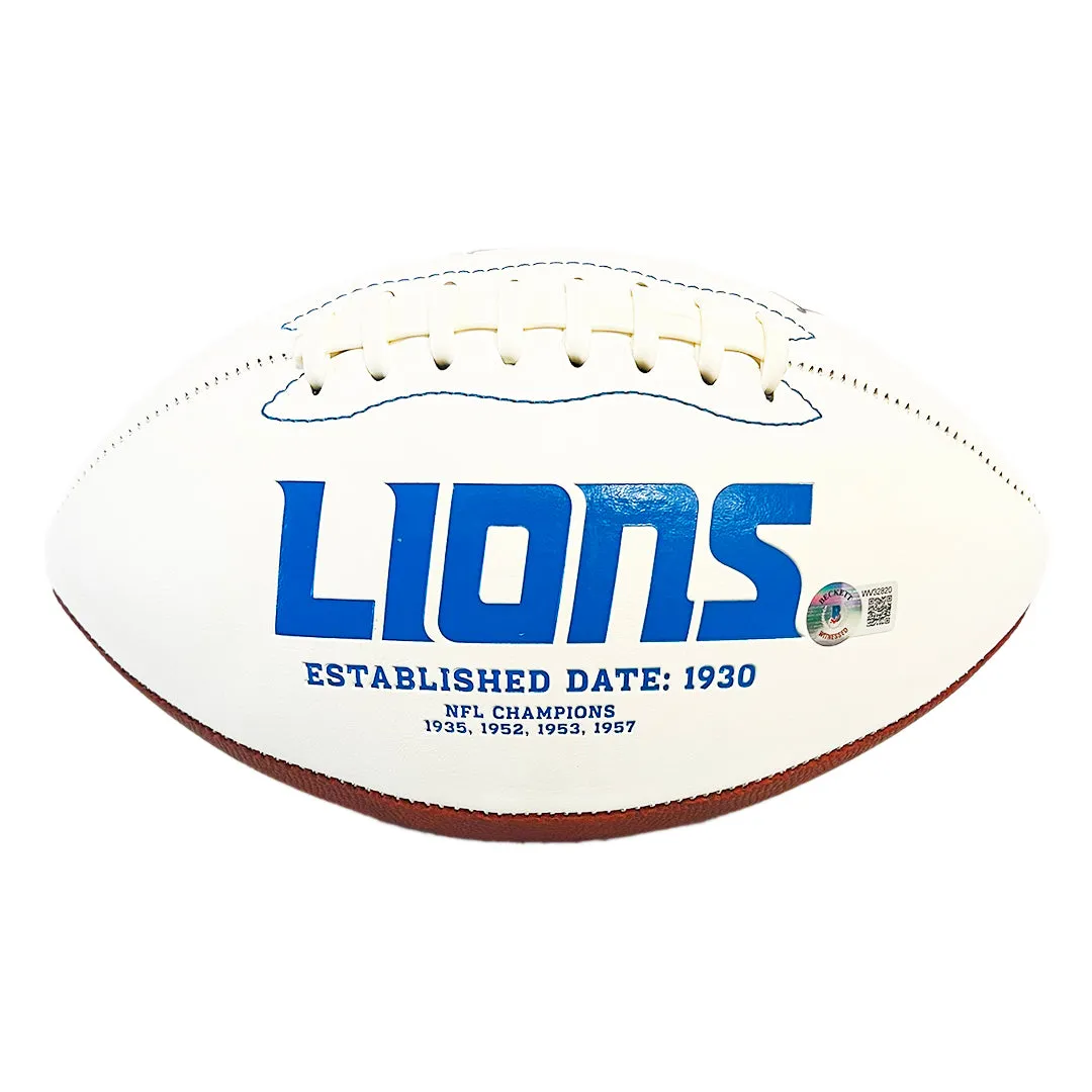 Jameson Williams Signed Detroit Lions Official NFL Team Logo Football (Beckett)