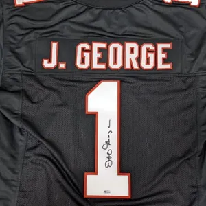 Jeff George Autographed Black Pro-Style Jersey