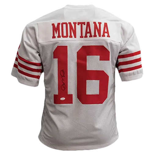 Joe Montana Autographed Pro Style Football Jersey White  (Beckett)