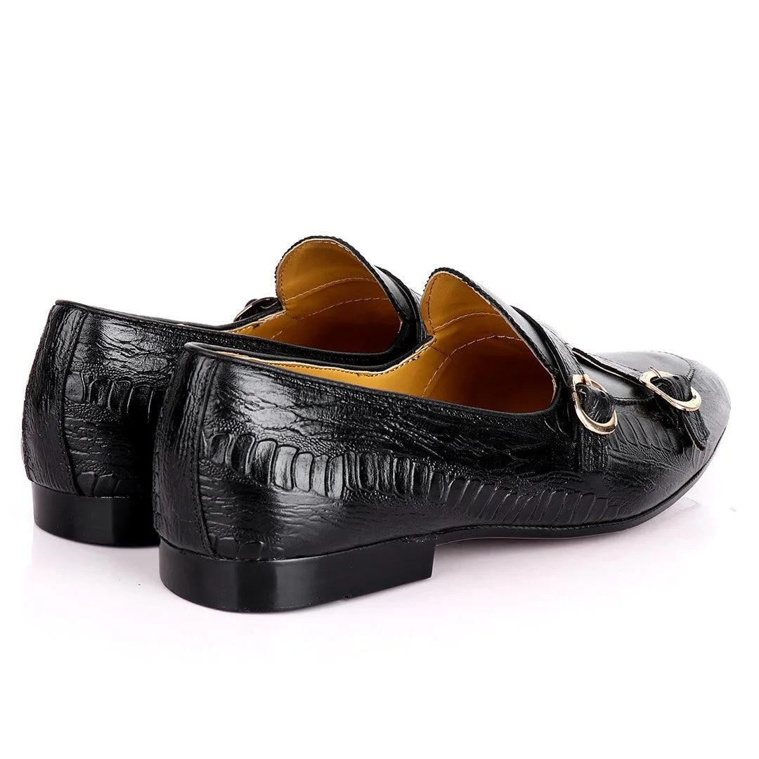 John Foster Double Monk Croc Designed  Men's shoes