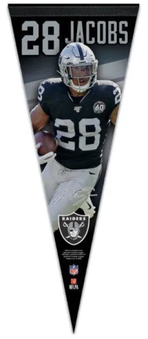 Josh Jacobs "Signature Series" Las Vegas Raiders Premium Felt Collector's PENNANT - Wincraft 2020