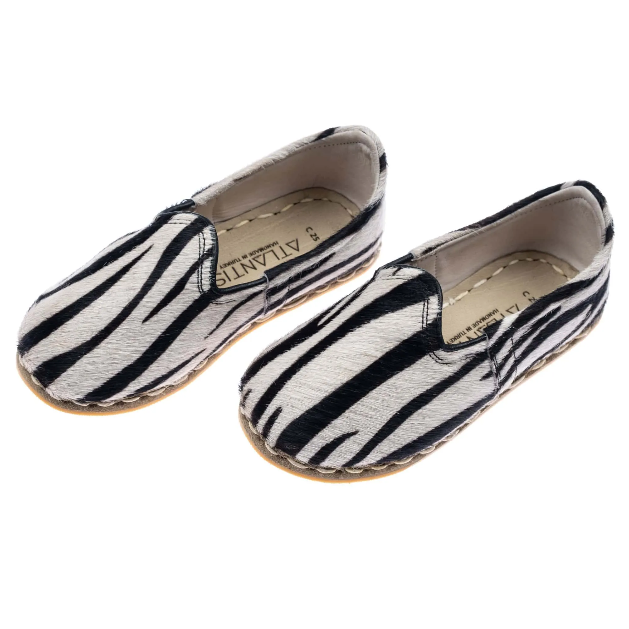 Kids Zebra Leather Shoes