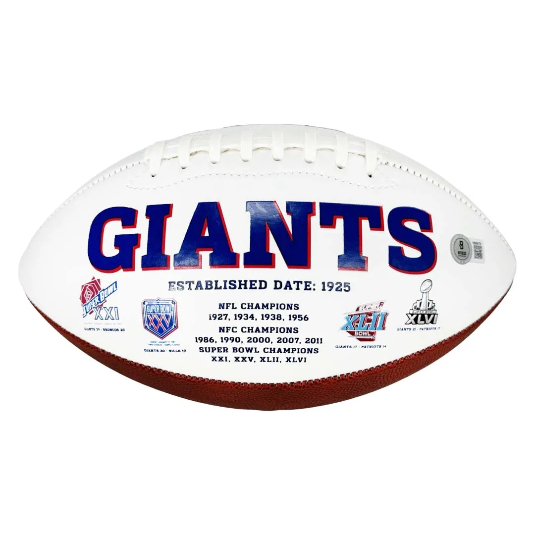 Lawrence Taylor Signed New York Giants Logo Football (Beckett)