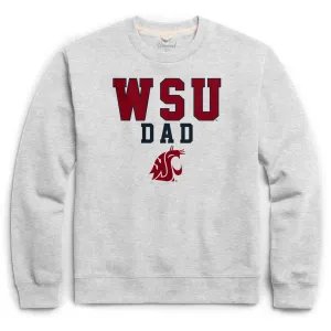 LEAGUE GRAY DAD CREWNECK DARK WRITING