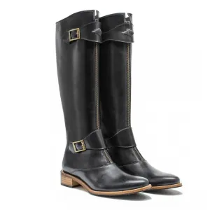 Leather Moda Boots Black by Pampeano