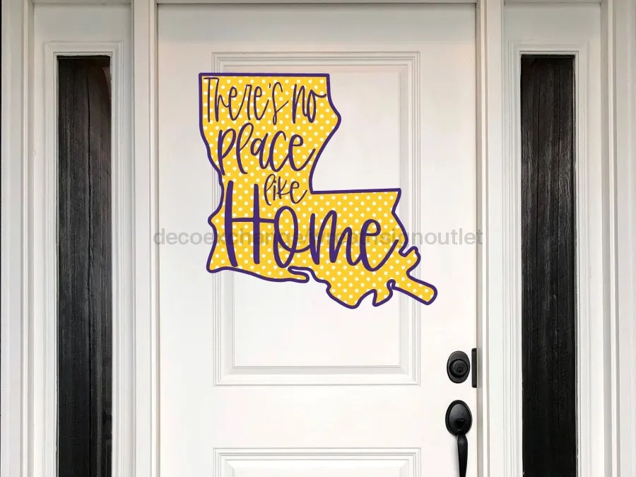 Louisiana Sign, Football Sign, Purple and Yellow Sign, Louisiana Football Sign, wood sign, Door Hanger, DECOE-W-105, 22" Door Hanger